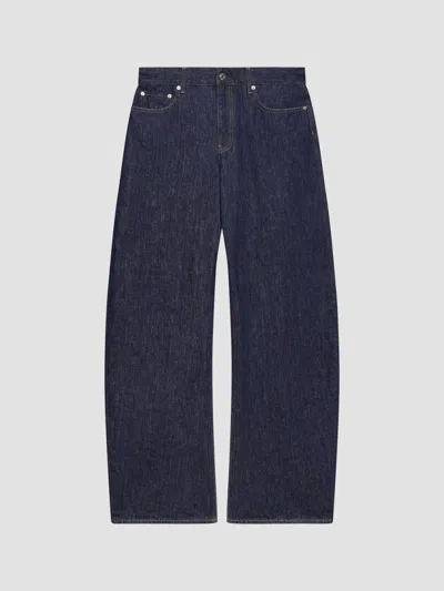 Helmut Lang Women's Saddle Cotton Barrel-leg Jeans In Rinsed Indigo