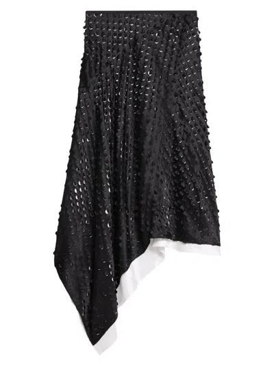 Helmut Lang Women's Scarf-hem Cut-out Skirt In Black