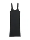Helmut Lang Seatbelt Ribbed Tank Dress In Black