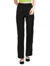Helmut Lang Women's Seatbelt Flat Front Virgin Wool Pants In Black