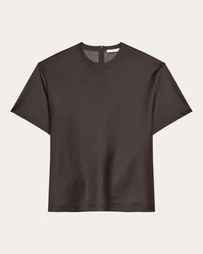 Helmut Lang Women's Sheer Airy Voile Relaxed T-shirt In Brown