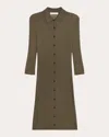 Helmut Lang Pointelle Polo Dress In Brown