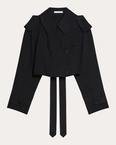Helmut Lang Short Cocoon Trench Coat In Black