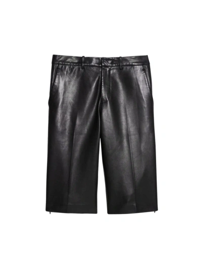 Helmut Lang Women's Side-zip Leather Shorts In Black