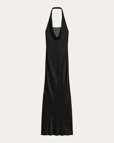 Helmut Lang Women's Silk Bias-cut Cowl Neck Maxi Dress In Black