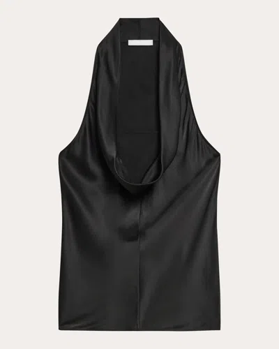 HELMUT LANG WOMEN'S SILK BIAS-CUT COWL NECK TOP