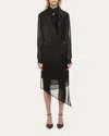 Helmut Lang Women's Silk Chiffon Cowl Neck Handkerchief Dress