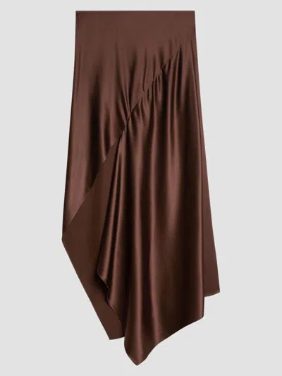 Helmut Lang Women's Silk Satin Asymmetric Midi Skirt In Serra