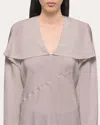 Helmut Lang Scarf Blouse Cashmere Grey In Grey