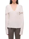 Helmut Lang Women's Silk V-neck Shirt In White