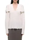Helmut Lang Women's Silk V-neck Shirt In White