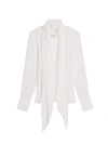 Helmut Lang Scarf-detail Silk Blouse In White