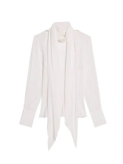 Helmut Lang Scarf-detail Silk Blouse In White