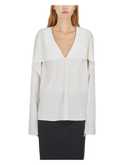 HELMUT LANG WOMEN'S SILK V-NECK SHIRT