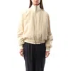 Helmut Lang Women's Silk Zip Bomber Jacket In Oat