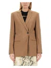 Helmut Lang Single-breasted Blazer Front Pockets In Beige