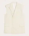 Helmut Lang Sleeveless Linen Blend Blazer In Neutrals