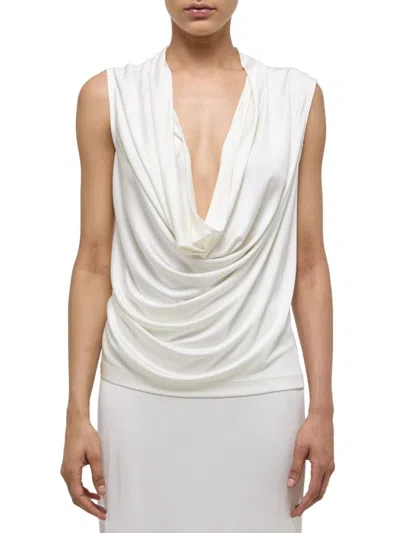 Helmut Lang Women's Sleeveless Cowlneck Top In Creme