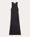 Helmut Lang Crush Sleeveless Knit Midi Dress In Black
