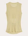 Helmut Lang Open Back Semisheer Sleeveless Sweater In Yellow