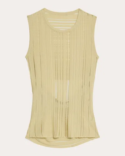 Helmut Lang Open Back Semisheer Sleeveless Sweater In Brown
