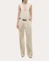 Helmut Lang Sleeveless Silk Scarf Top In Neutrals