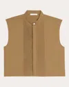Helmut Lang Sleeveless Tuxedo Bib In Brown