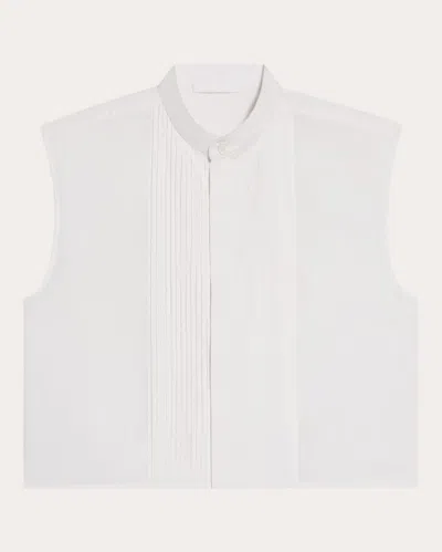 Helmut Lang Sleeveless Tuxedo Bib In White