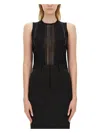 Helmut Lang Open Back Semisheer Sleeveless Sweater In Black