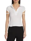 HELMUT LANG WOMEN'S STRAPPY CAP SLEEVE POLO