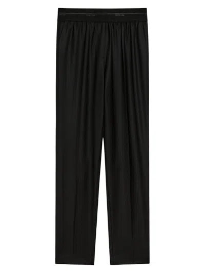 Helmut Lang Women's Tailored Wool Tapered Trousers In Black