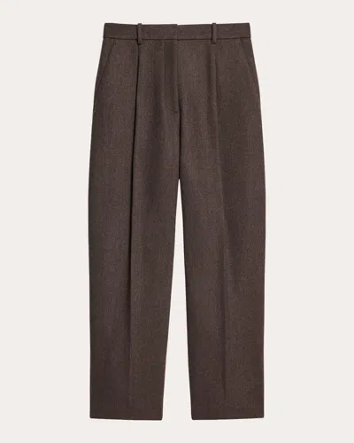 HELMUT LANG WOMEN'S PLEATED WOOL-TWILL PANTS