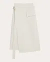 Helmut Lang Trench Wrap Skirt In White