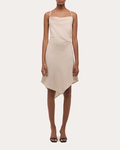 Helmut Lang Women's Twill Knotted Handkerchief Slip Dress In Neutral