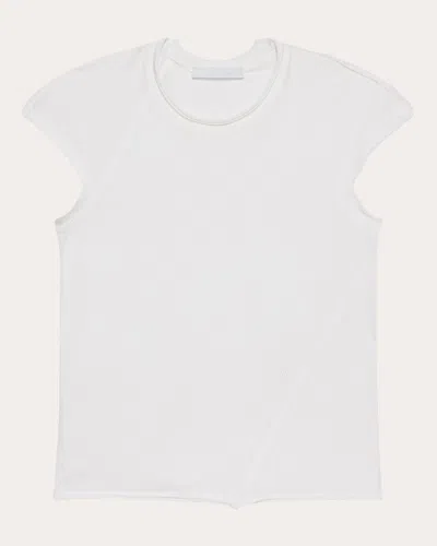 Helmut Lang Women's Twisted Cropped Cotton Jersey Top In White