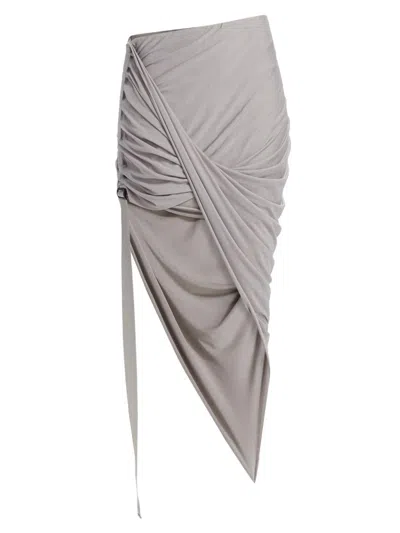 Helmut Lang Women's Wind Asymmetric Draped Miniskirt In Gray