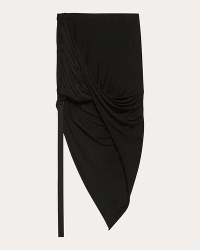 Helmut Lang Women's Wind Asymmetric Ruched Jersey Skirt In Black