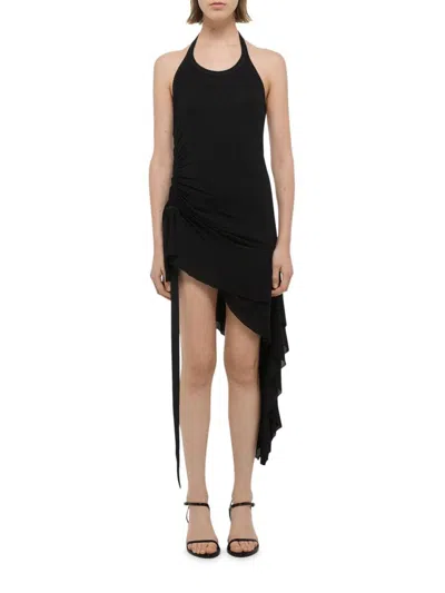 Helmut Lang Women's Wind Draped Halter Midi-dress In Black
