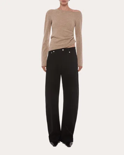 Helmut Lang Women's Wool Asymmetric Drape Top In Neutral