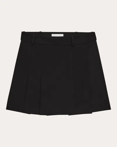 Helmut Lang Women's Wool Gabardine Wardrobe Pleated Mini Skirt In Black