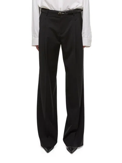 Helmut Lang Women's Wool Pleated Wide-leg Trousers