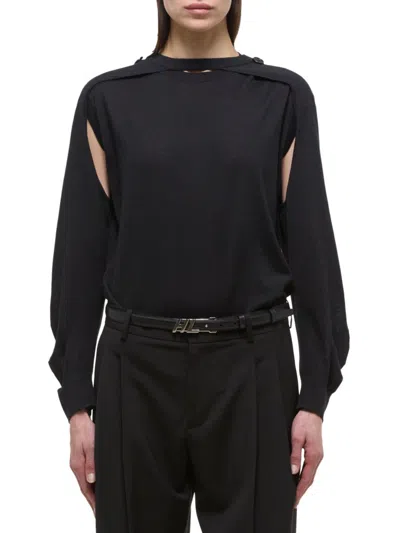 Helmut Lang Women's Wool-silk Convertible Sweater In Black