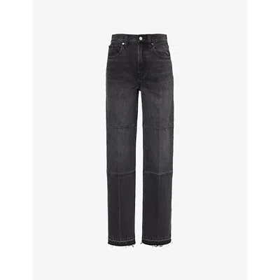 Helmut Lang Womens Carpenter Faded-wash Straight-leg Mid-rise Denim Jeans Faded Black
