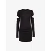 Helmut Lang Slash Cut Out Jersey Midi Dress In Black