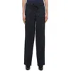 Helmut Lang Inner Gusset Zip Wide Leg Pants In Blue