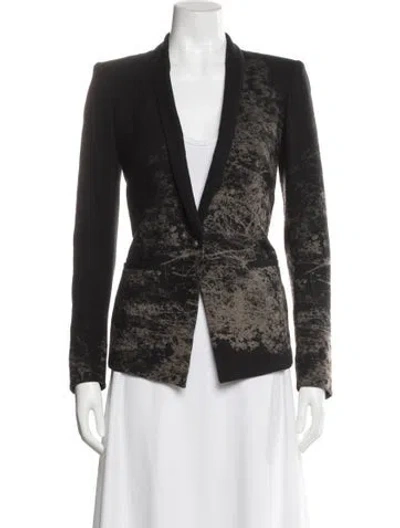 Pre-owned Helmut Lang Wool Animal Print Evening Jacket In Black