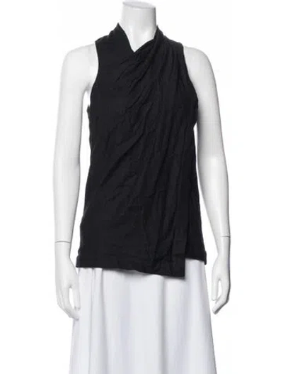 Pre-owned Helmut Lang Wool Asymmetrical Top In Black