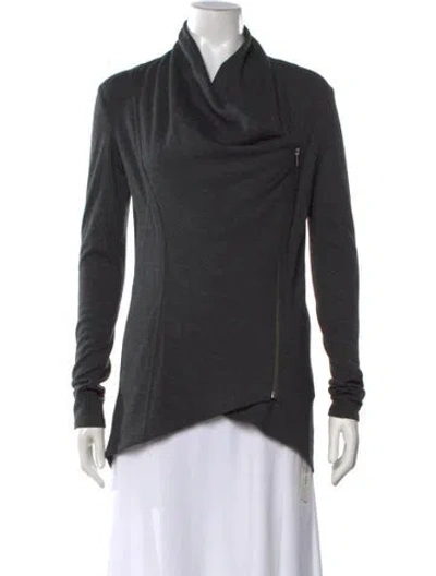 Pre-owned Helmut Lang Wool Asymmetrical Top In Gray