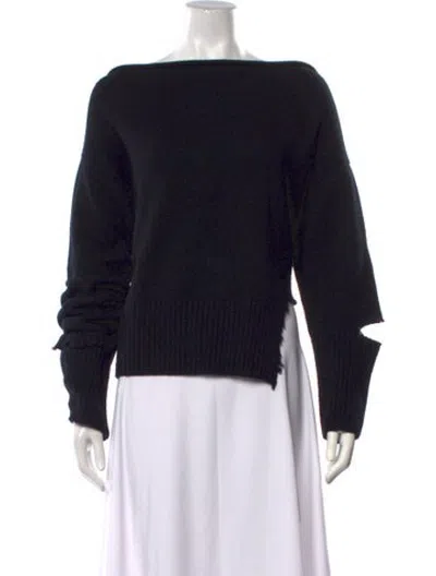Pre-owned Helmut Lang Wool Bateau Neckline Sweater In Black