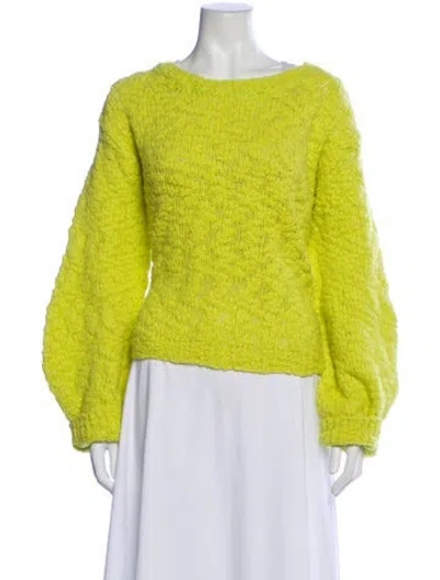 Pre-owned Helmut Lang Wool Bateau Neckline Sweater In Green